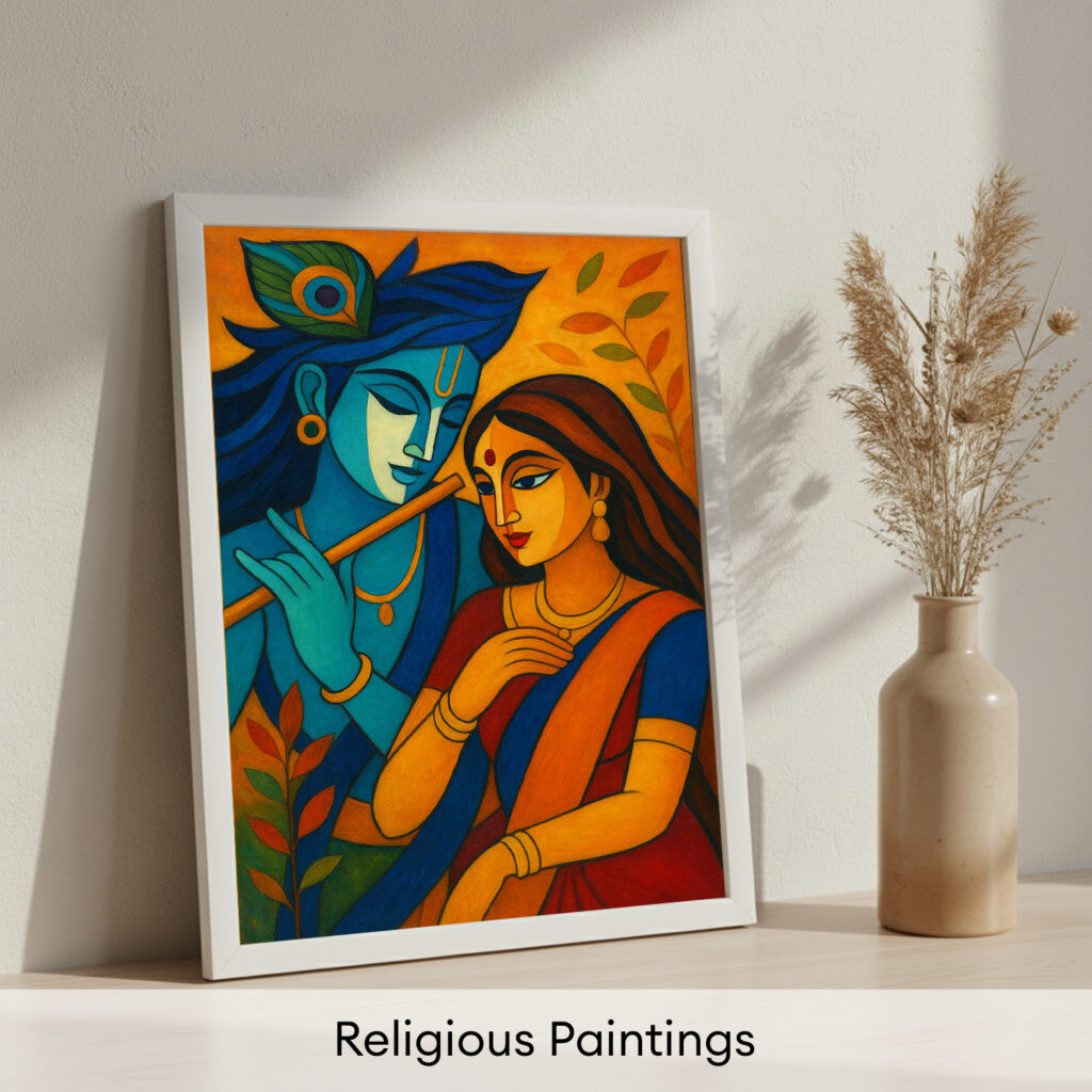 Best Hindu Religious Wall Painting | Radha Krishna Painting for Home Decor religious paintings thumbnail
